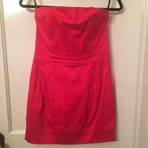 French Connection red strapless dress